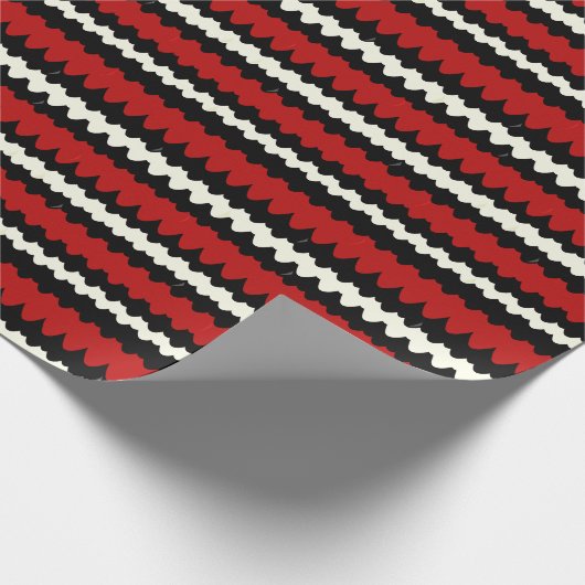 キングスストライプネーク赤黒白スネークスキン ラッピングペーパー (角)