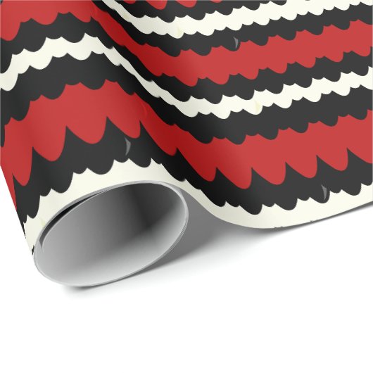 キングスストライプネーク赤黒白スネークスキン ラッピングペーパー (ロールコーナー)