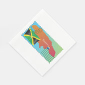 キングストンジャマイカの地図と国旗 スタンダードランチョンナプキン (角)