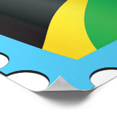 キングストンジャマイカの地図と国旗 ポスター (角)