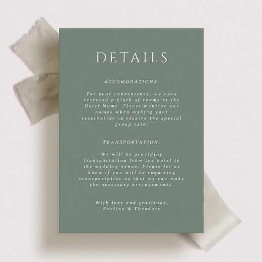 キングストンポートレートウェディング詳細カード 招待状