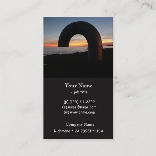 キングストン湖、オンタリオの夕日。 名刺 (正面)