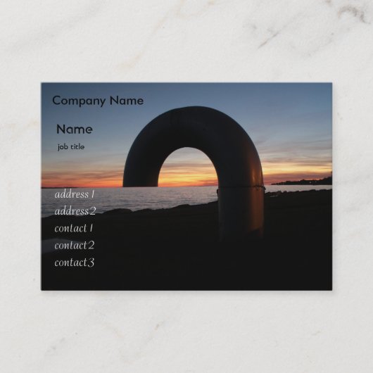 キングストン湖、オンタリオの夕日。 名刺 (正面)