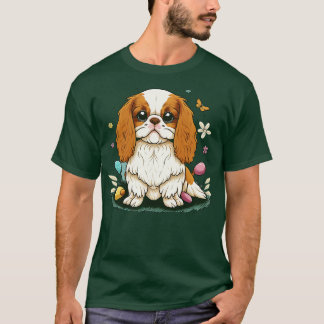 キングスパニエル犬ハッピーイースターの日7 Tシャツ