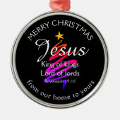 キングスブラックイエズキングカスタムキングス |クリスマス メタルオーナメント (正面)
