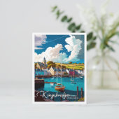 キングスブリッジイングランドヴィンテージトラベルイラストレーション ポストカード (スタンド正面)