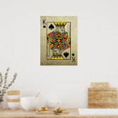 キングスペードヴィンテージスタイルトランプ ポスター (キッチン)