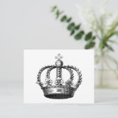キングス王室のクラウンブラックアンドホワイトヴィンテージ ポストカード (スタンド正面)