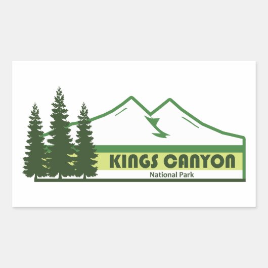 キングズキャニオン国立公園 グリーンストライプ 長方形シール (正面)