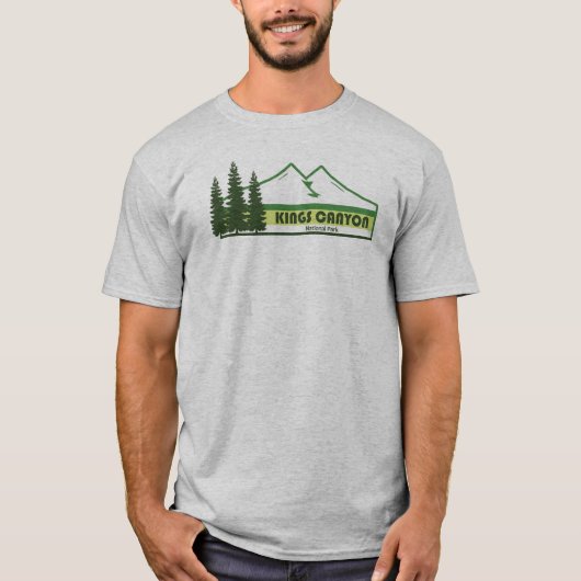 キングズキャニオン国立公園 グリーンストライプ Tシャツ (正面)
