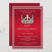 キングズルビーレッドクラウンマンズ誕生日招待状 招待状 (正面/裏面)