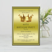 キングズ金ゴールドクラウンマンズ誕生日招待状 招待状 (スタンド正面)