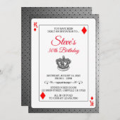 キングダイヤモンドトランプのポーカー遊ズカード誕生日招待状 招待状 (正面/裏面)