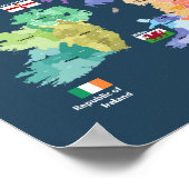 キングダム統一されたの地図 – イングランド郡 ポスター (角)