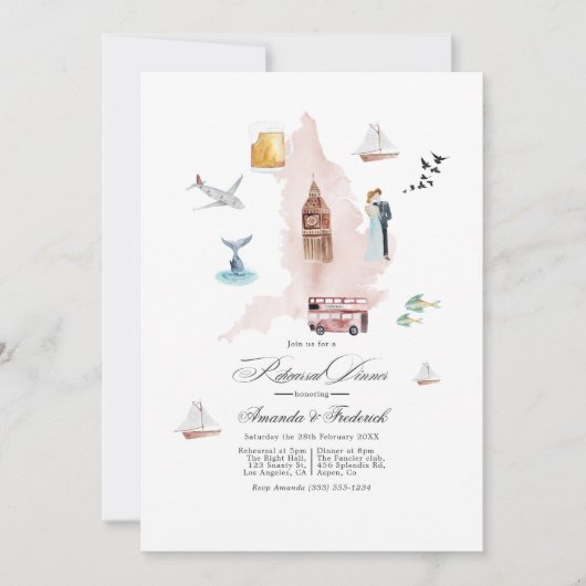 キングダム統一されたの目的地の結婚式のリハーサル 招待状 (正面)