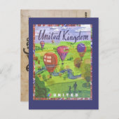 キングダム統一されたバルーン旅行はがき ポストカード (正面/裏面)