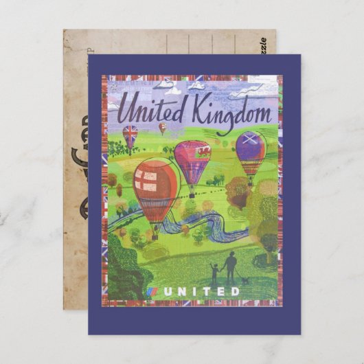 キングダム統一されたバルーン旅行はがき ポストカード (正面/裏面)