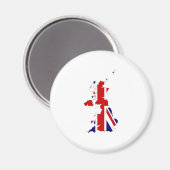 キングダム統一されたマップのシルエットとフラグ マグネット (正面/裏面)