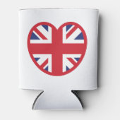 キングダム統一されたユニオンジャック国旗のハート 缶クーラー (正面)