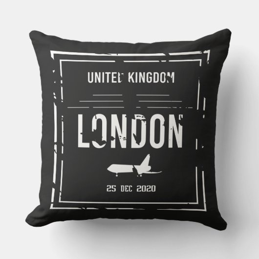 キングダム統一されたロンドン25 2020年12月25日白黒 クッション (正面)