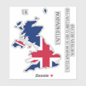 キングダム統一された国旗の地図ステッカー シール (シート)