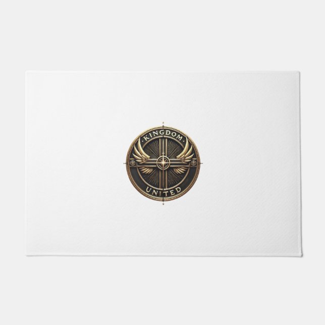 キングダム統一された屋内アクセントラグ（四角） ドアマット (正面)