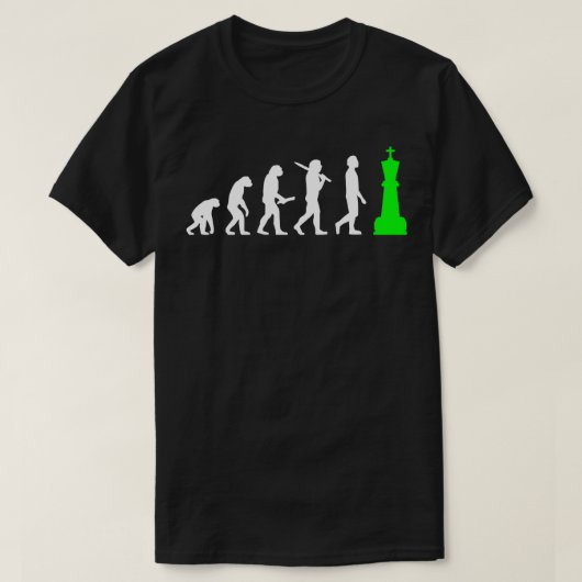 キングチェスの駒を持つチェスのプレー男性へヤー Tシャツ (デザイン正面)