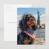 キングチャールスコッカースパニエル in ニューヨーク シーズンポストカード (正面/裏面)