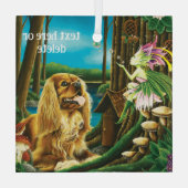 キングチャールズカバリエスパニエル犬スプライトファンタジー ガラスオーナメント (裏面)