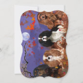 キングチャールズカバリエスパニエル犬秋ノートカード サンキューカード (正面)