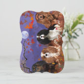 キングチャールズカバリエスパニエル犬秋ノートカード サンキューカード (スタンド正面)