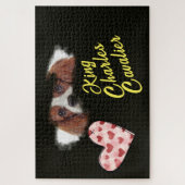 キングチャールズカバリエ無地のアイズカラー1000ピース ジグソーパズル (縦)