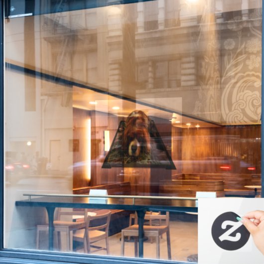 キングチャールズキャバリエスパニエル犬ウインドウズルッキング ウィンドウサイン (カフェ窓)