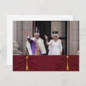 キングチャールズクイーンカミラバルコニー戴冠日 ポストカード (正面/裏面)