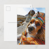 キングチャールズコッカースパニエル in エジプト シーズンポストカード (正面/裏面)