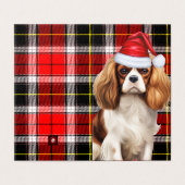 キングチャールズスパニエル犬ウィズプレイドクリスマスホリデイ (外部フラット)