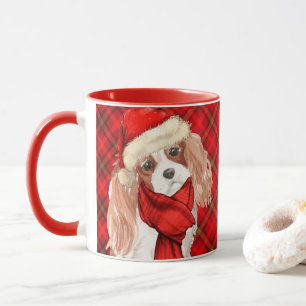 キングチャールズスパニエル犬クリスマスドッグ マグカップ