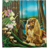 キングチャールズスパニエル犬スプライトファンタジー シャワーカーテン (正面)