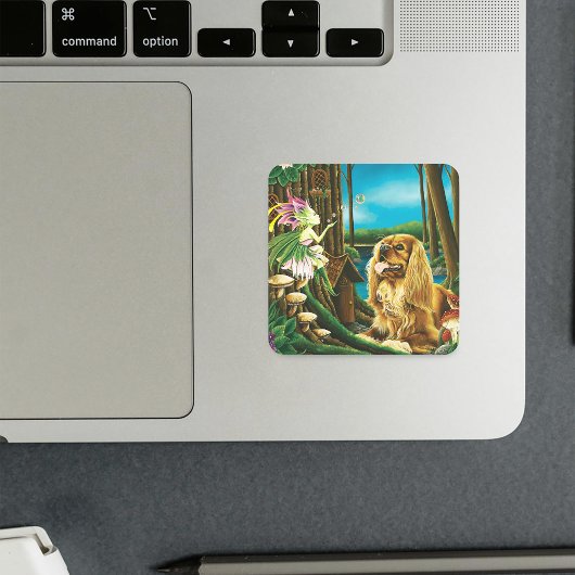 キングチャールズスパニエル犬スプライトファンタジー スクエアシール