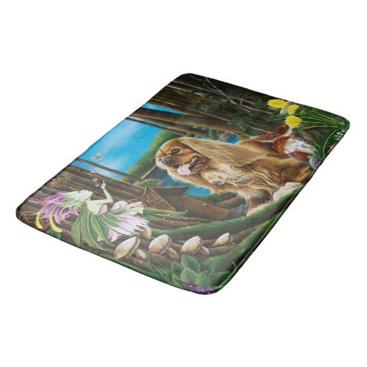 キングチャールズスパニエル犬スプライトファンタジー バスマット (アングル)