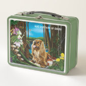 キングチャールズスパニエル犬スプライトファンタジー メタルランチボックス (正面)