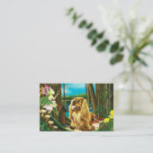 キングチャールズスパニエル犬スプライトファンタジー 名刺 (スタンド正面)