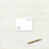 キングチャールズスパニエル犬ブラック&ホワイトパーソナライズされた ポストイット (デスク上)