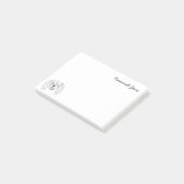 キングチャールズスパニエル犬ブラック&ホワイトパーソナライズされた ポストイット (アングル)