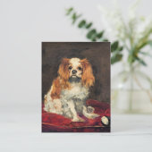 キングチャールズスパニエル犬素晴らし絵葉書 ポストカード (スタンド正面)