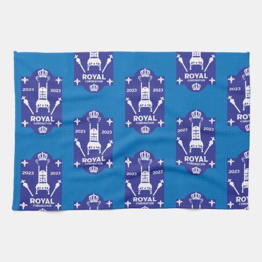キングチャールズ英国王室の戴冠式2023 キッチンタオル (横)
