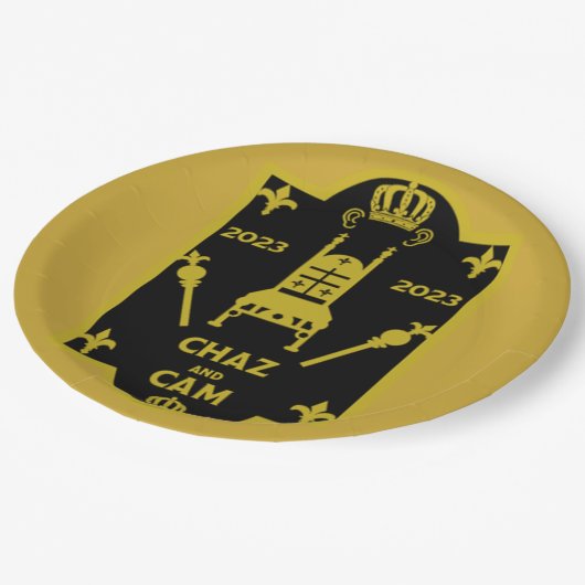 キングチャールズ英国王室の戴冠式2023 ペーパープレート (アングル)