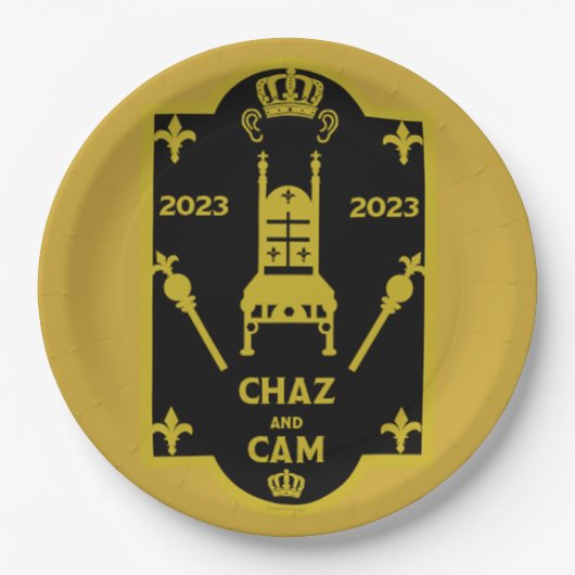 キングチャールズ英国王室の戴冠式2023 ペーパープレート (正面)