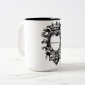 キングチャールズ111ヴィンテージクラウンブラック/ホワイト ツートーンマグカップ (正面左)