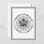 キングチャールズ3世ウェルシュコロネーションエンブレムロゴ ポストカード (正面/裏面)